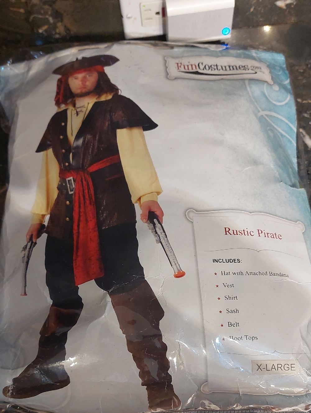 FunCostumes Rustic Pirate Mens Costume - Red, Brown, Cream